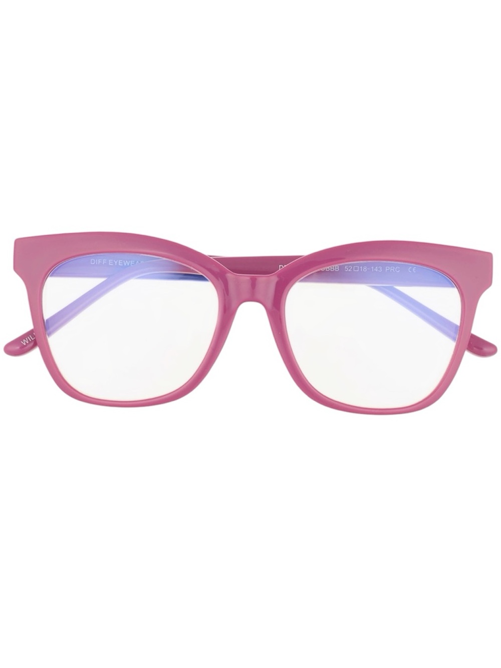DIFF Willa Bluelight Glasses Bubblegum Pink Frame Blue Light Lens Square NWT